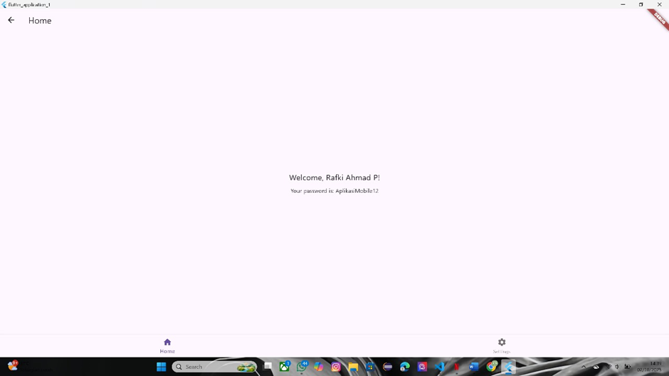 Home Page setelah Login